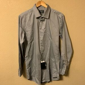 Bellissimo Men’s Slim Fit Long Sleeve Dress Shirt Size L Gray NWT